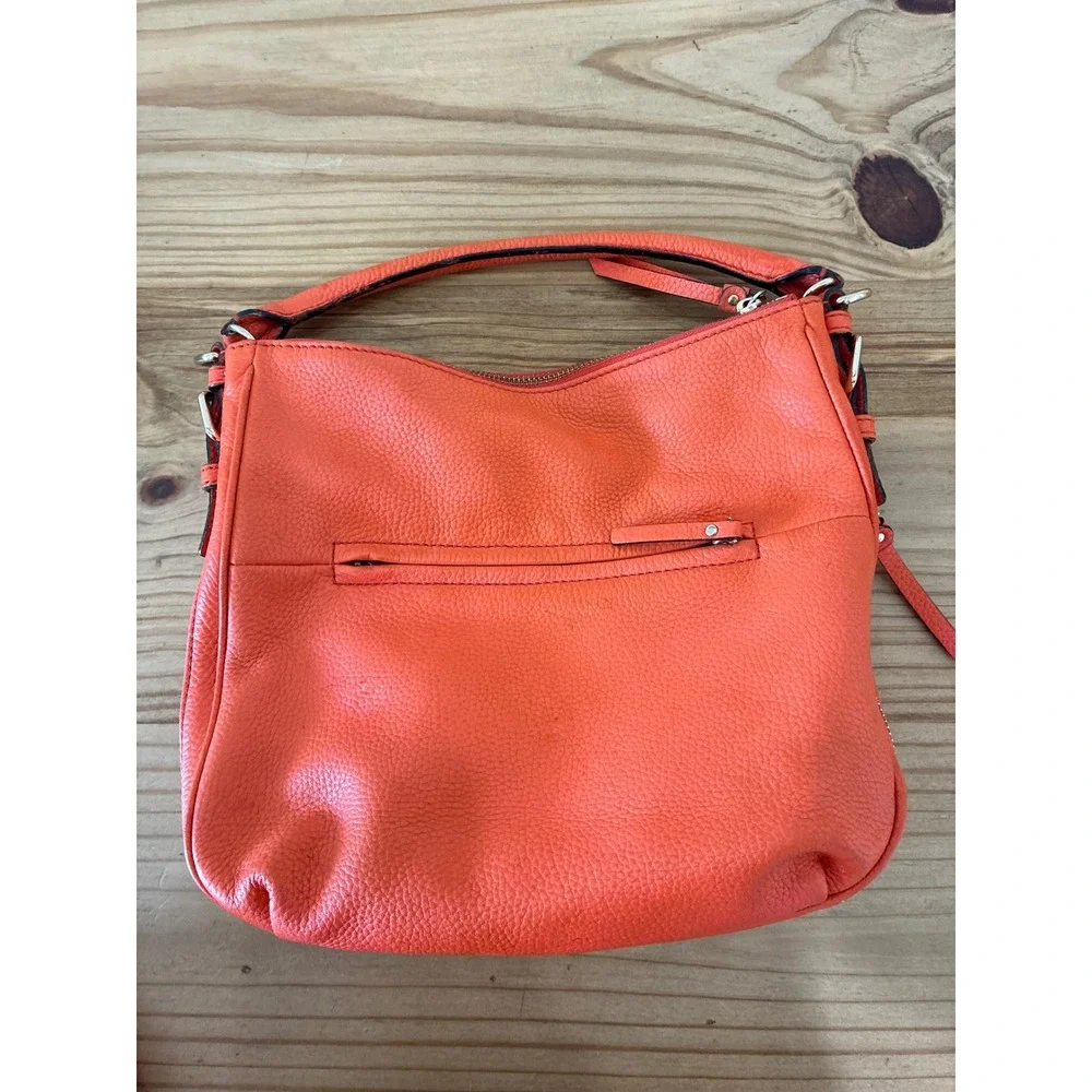 Kate Spade Orange Pebbled Leather Hobo Crossbody Bag PXRU4668
